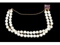 Lovely Double Strand Cultured 5.75 Mm Pearl Bracelet With An Amethyst Clasp