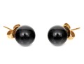 14k Yellow Gold Classic 8.25 Mm Black Onyx Ball Stud Earrings