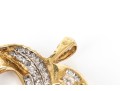 10k Yellow Gold Baguette And Round Diamond Set Open Heart Pendant, App. 0.24 TCW