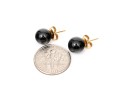14k Yellow Gold Classic 8.25 Mm Black Onyx Ball Stud Earrings