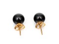 14k Yellow Gold Classic 8.25 Mm Black Onyx Ball Stud Earrings