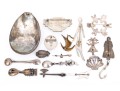 Collection Of Eclectic Sterling Coin, Silver Plate And Gold Filled Necklaces And Brooches