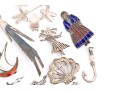 Collection Of Eclectic Sterling Coin, Silver Plate And Gold Filled Necklaces And Brooches