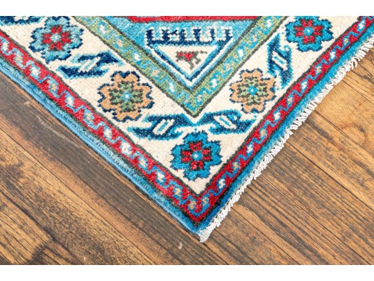 Hand Knotted Wool Pakistan Kazak, 4’ X 2'-10