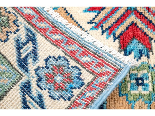 Hand Knotted Wool Pakistan Kazak, 4’ X 2'-10