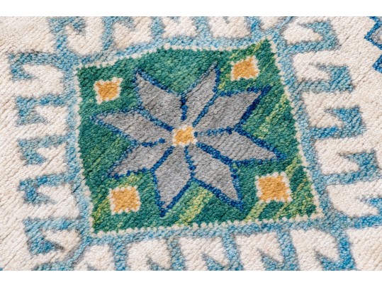 Hand Knotted Wool Kazak Room Size Carpet - 8' 4