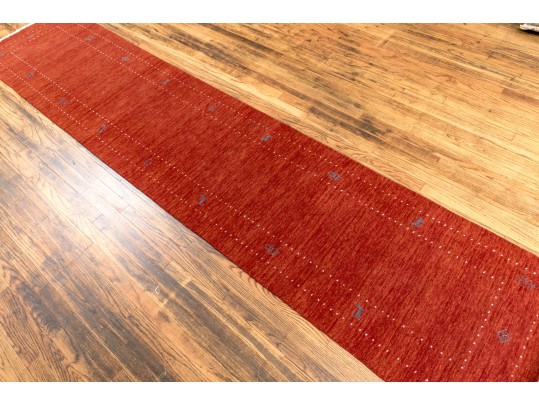 Hand Woven Wool Gabbeh Lori Runner, 11'-10
