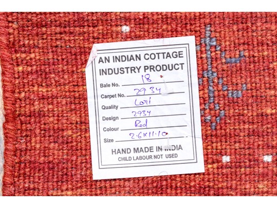 Hand Woven Wool Gabbeh Lori Runner, 11'-10