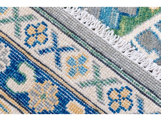 Hand Knotted Wool Kazak Room Size Carpet - 8' 4