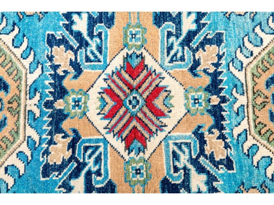Hand Knotted Wool Pakistan Kazak, 4’ X 2'-10
