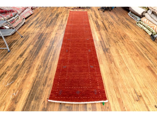 Hand Woven Wool Gabbeh Lori Runner, 11'-10