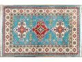Hand-knotted Wool Kazak Carpet, 4' X 2'-7