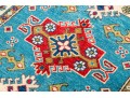 Hand-knotted Wool Kazak Carpet, 4' X 2'-7