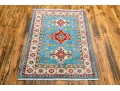 Hand-knotted Wool Kazak Carpet, 4' X 2'-7
