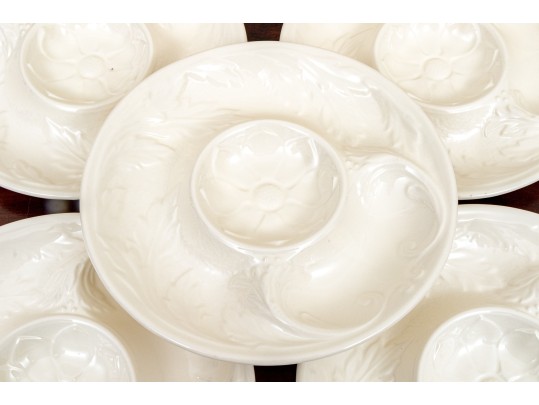 Set Of Twelve Majolica Chip And Dip Serving Plates