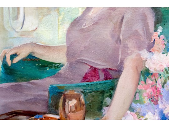 James Hamlin Gardner-Soper (American, 1877-1939) Oil On Canvas, Portrait Of Jessie Hilles Greenway