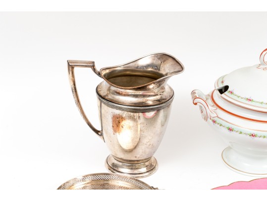 Assembled Collection Of Silver Plate, Ruby Glass And Ceramic Serving Wares