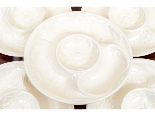 Set Of Twelve Majolica Chip And Dip Serving Plates