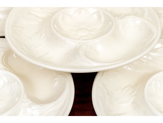 Set Of Twelve Majolica Chip And Dip Serving Plates