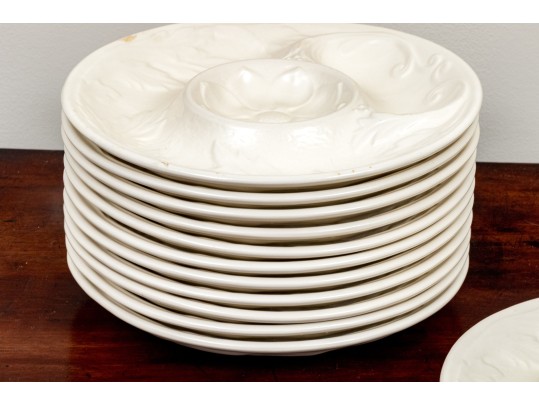 Set Of Twelve Majolica Chip And Dip Serving Plates