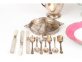 Assembled Collection Of Silver Plate, Ruby Glass And Ceramic Serving Wares