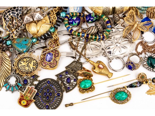 Large Collection Of Assorted Fashion And Costume Jewelry Pieces