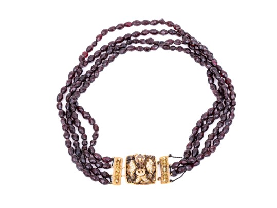 19th Century Dutch Multi-Strand Beaded Choker Necklace