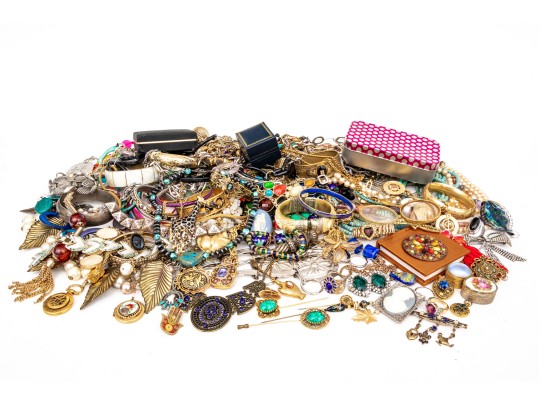 Large Collection Of Assorted Fashion And Costume Jewelry Pieces