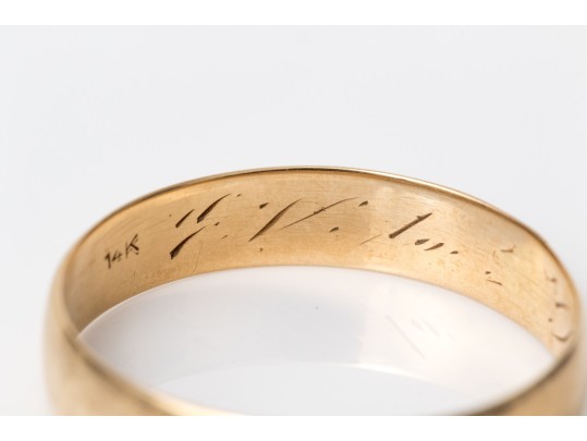 14k Yellow Gold Simple 5mm Wedding Band, Size 11.5