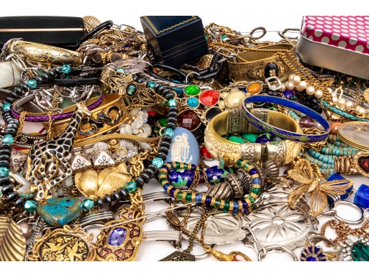 Large Collection Of Assorted Fashion And Costume Jewelry Pieces