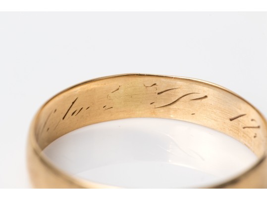 14k Yellow Gold Simple 5mm Wedding Band, Size 11.5