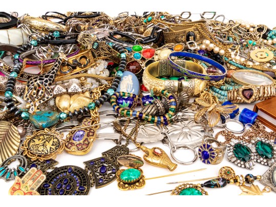 Large Collection Of Assorted Fashion And Costume Jewelry Pieces