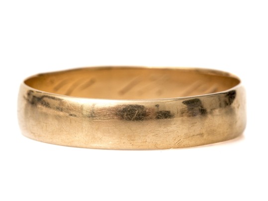 14k Yellow Gold Simple 5mm Wedding Band, Size 11.5