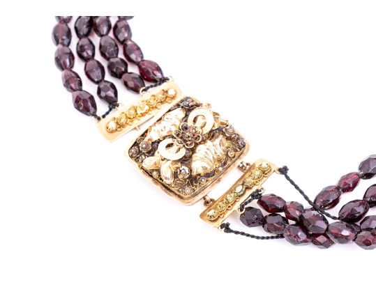 19th Century Dutch Multi-Strand Beaded Choker Necklace