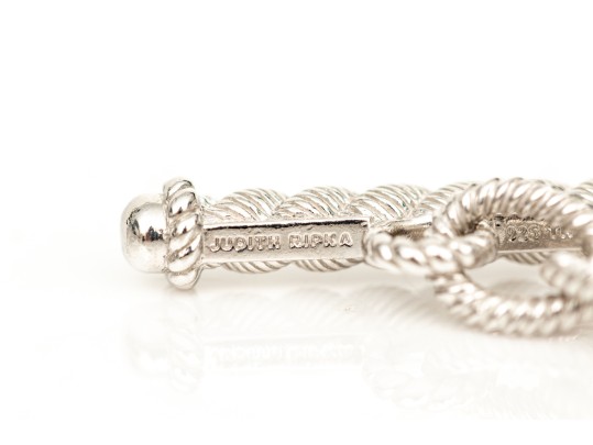 Judith Ripka Fabulous Sterling Silver Patterned Opera Length Chunky Link Necklace