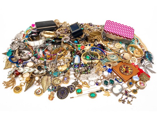 Large Collection Of Assorted Fashion And Costume Jewelry Pieces