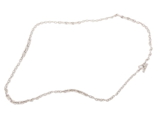 Judith Ripka Fabulous Sterling Silver Patterned Opera Length Chunky Link Necklace