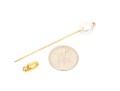 14k Yellow Gold Baroque Pearl Form And White Sapphire Stick Pin