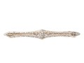 14k Yellow And White Gold Pretty Antique Filigree Bar Pin