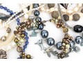 Collection Of Wonderful Assorted Beaded Fashion Necklaces, Including A Monopoly Piece Motif