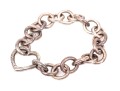 Tiffany & Co. Sterling Silver Heart Form Clasped Chunky Link Bracelet 