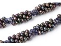 Striking Black Cultured Freshwater Pearl Torsade With Matching Sterling Silver Earrings