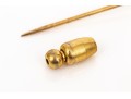 14k Yellow Gold Baroque Pearl Form And White Sapphire Stick Pin