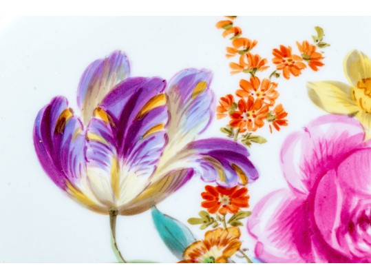 Gorgeous German, Meissen Hand-Painted Porcelain Plate