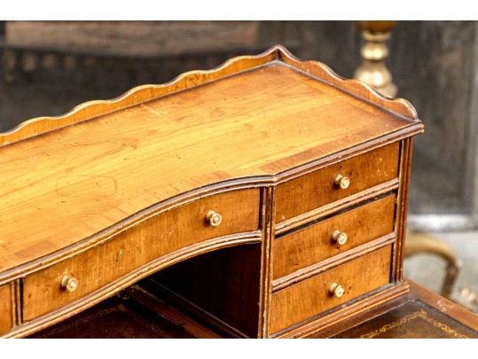 Federal Style Serpentine Leather Top Desk