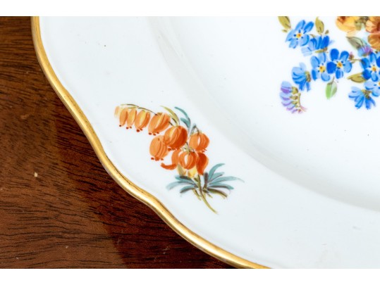 Gorgeous German, Meissen Hand-Painted Porcelain Plate