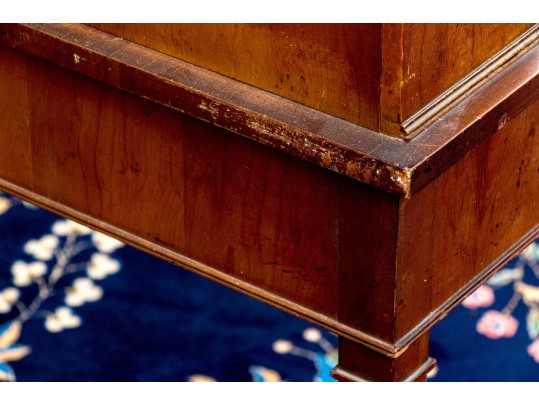 Federal Style Serpentine Leather Top Desk