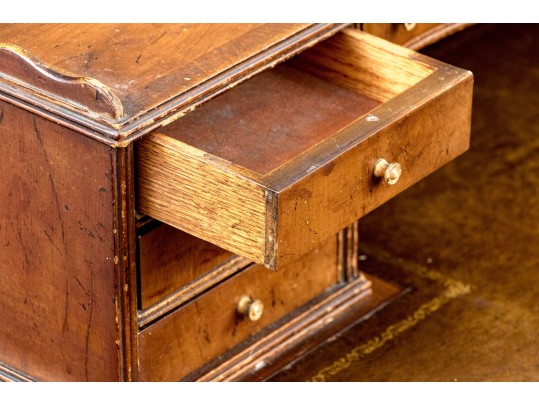 Federal Style Serpentine Leather Top Desk