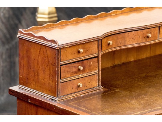 Federal Style Serpentine Leather Top Desk