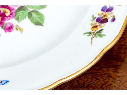Gorgeous German, Meissen Hand-Painted Porcelain Plate